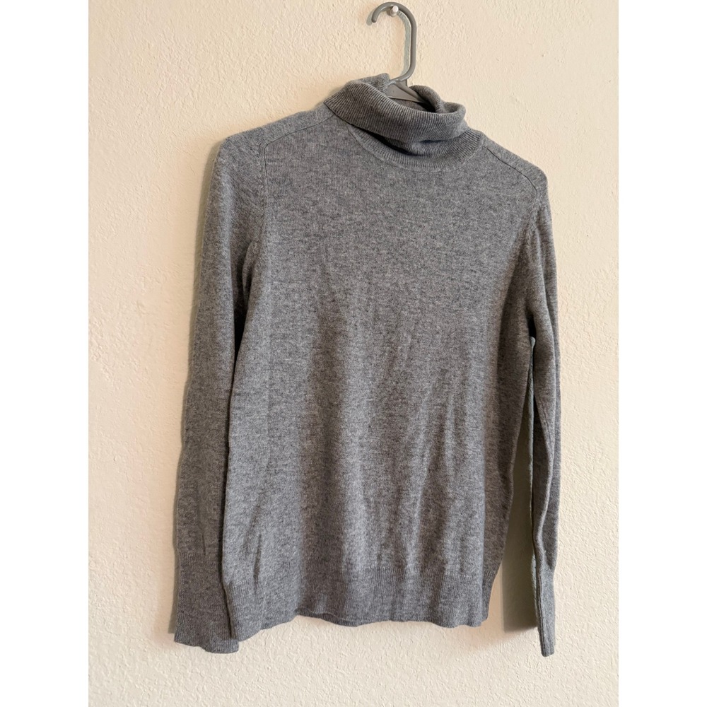 Everlane Womens Gray Cashmere Blend Turtleneck Sweater Small Minimalist Luxury